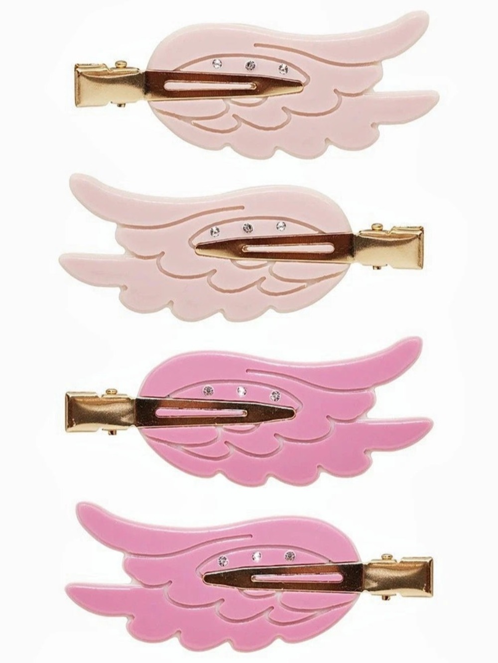 EMI JAY Popstar Angel Wings Jeweled Clips in Ombré Gradient Pink Aura (Set of 4)